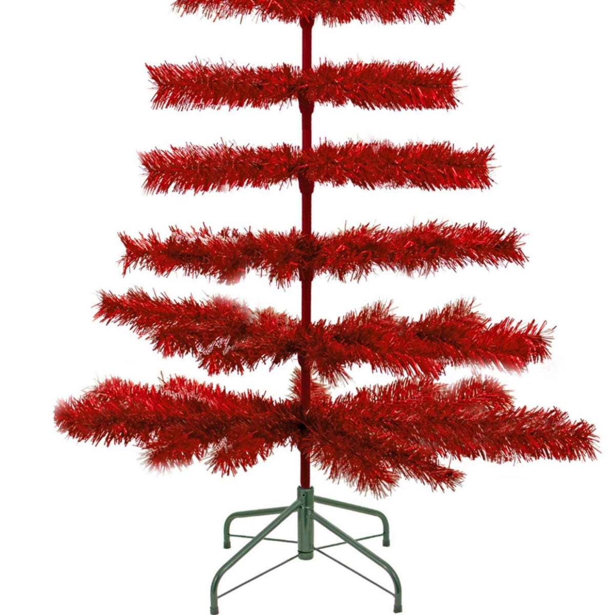 Red Tinsel Christmas Tree - Lee Display