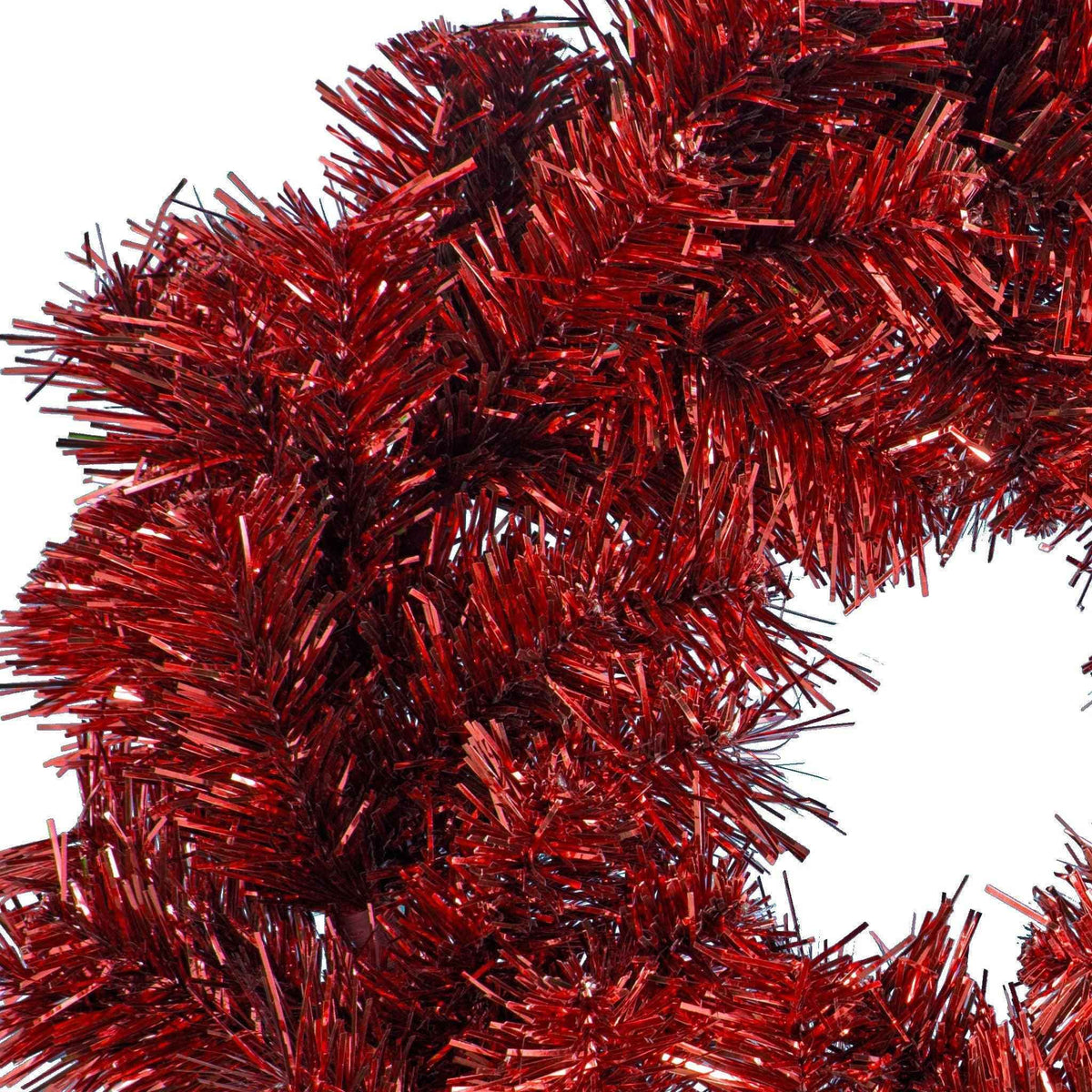 Red Tinsel Christmas Wreaths - Lee Display