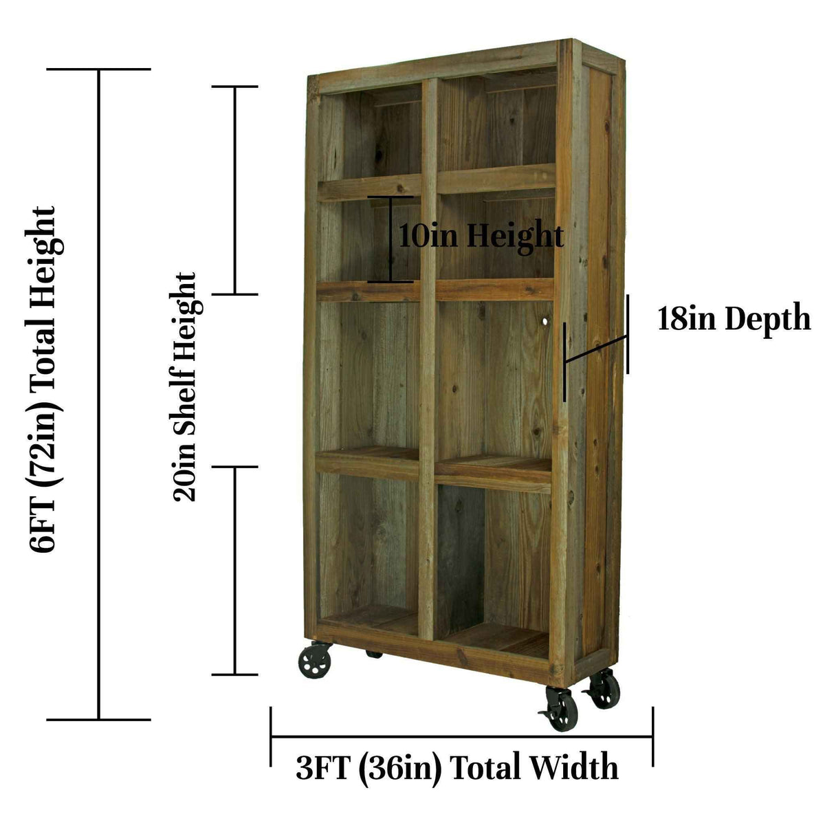Rolling Redwood Storage Cabinet - Lee Display
