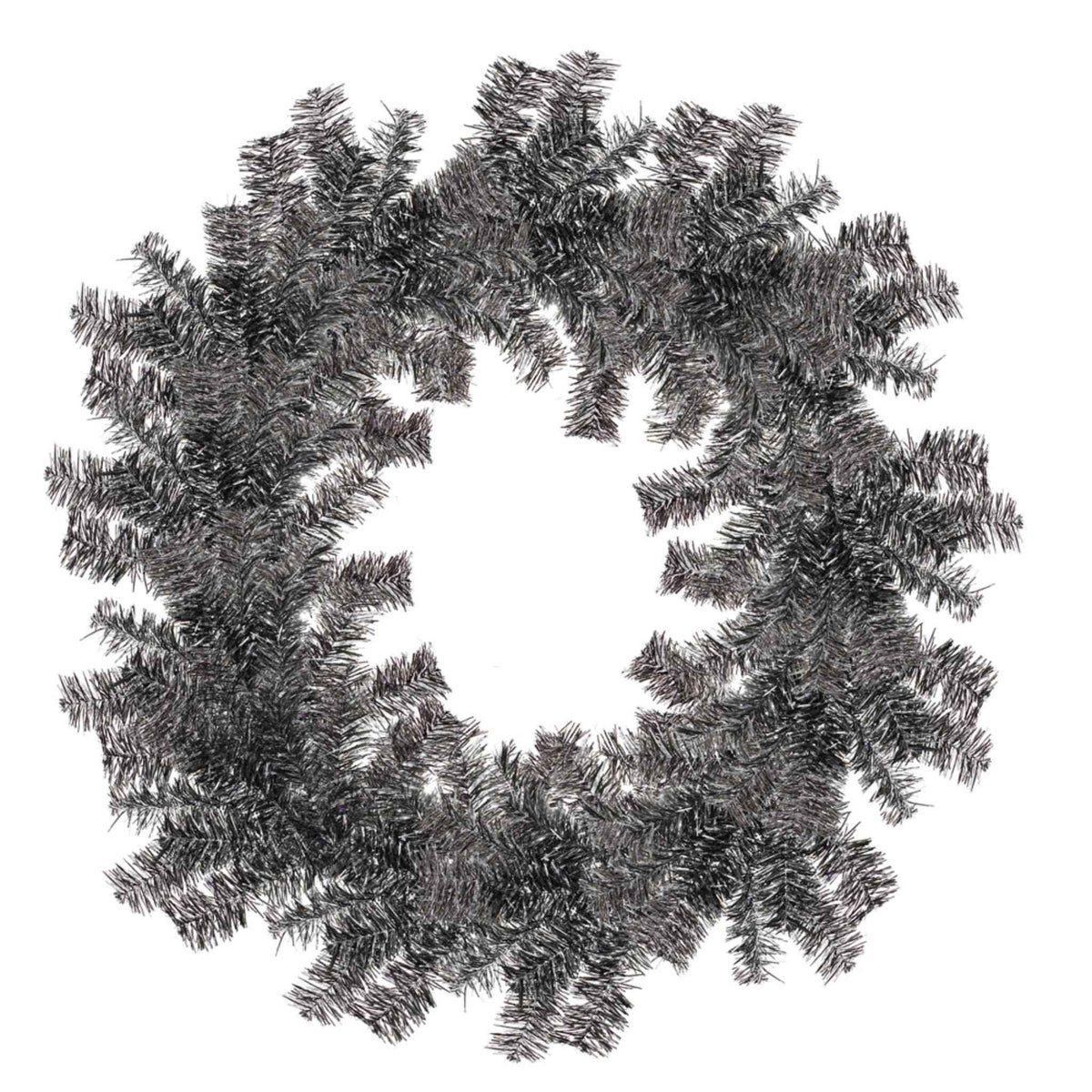 Silver and Black Tinsel Christmas Wreaths - Lee Display