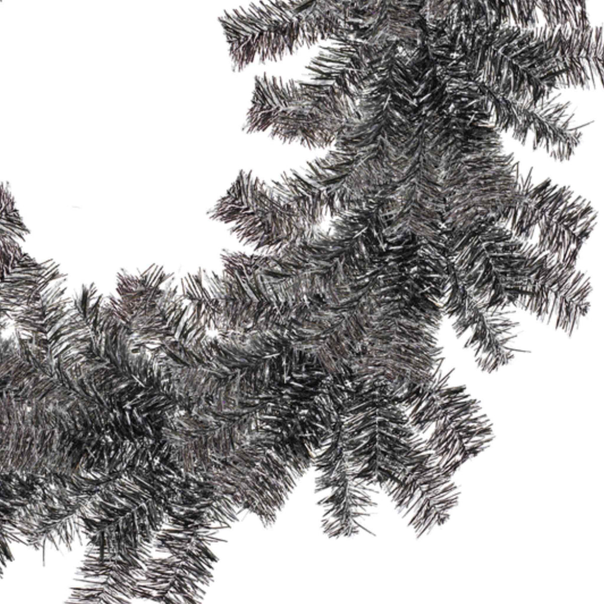 Silver and Black Tinsel Christmas Wreaths - Lee Display