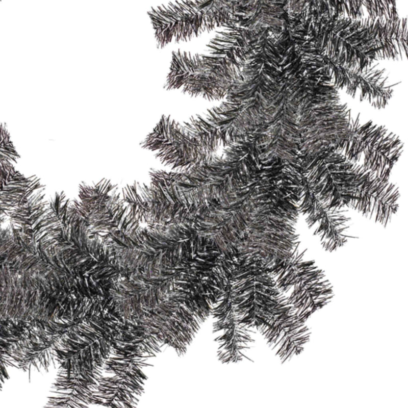 Silver and Black Tinsel Christmas Wreaths - Lee Display