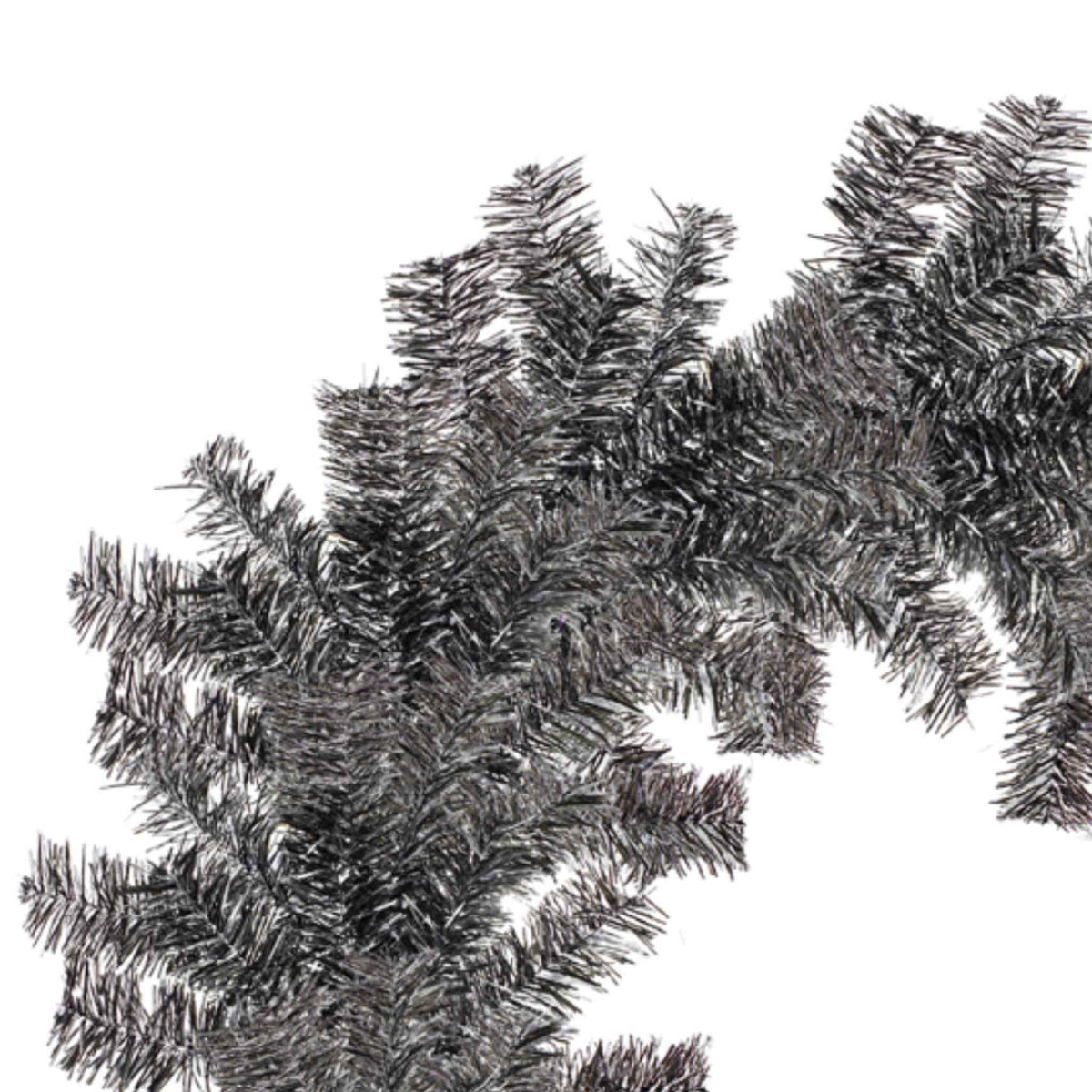 Silver and Black Tinsel Christmas Wreaths - Lee Display