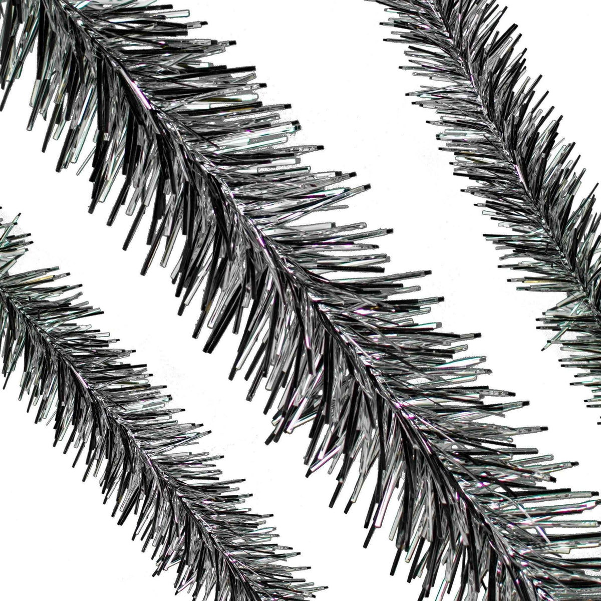 Silver & Black Tinsel Garland - Lee Display