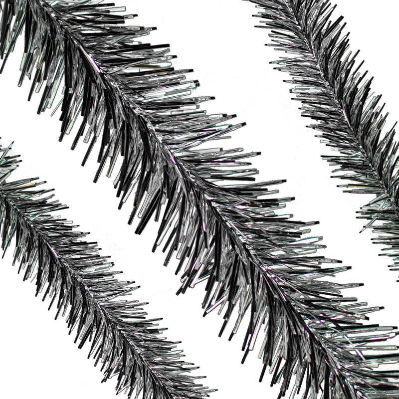 Silver & Black Tinsel Garland - Lee Display