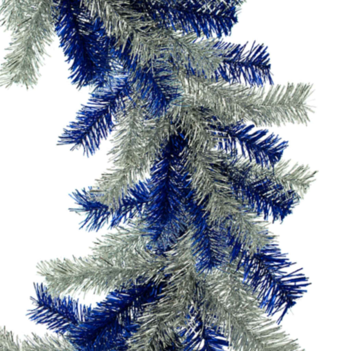 Silver and Blue Tinsel Christmas Wreaths - Lee Display