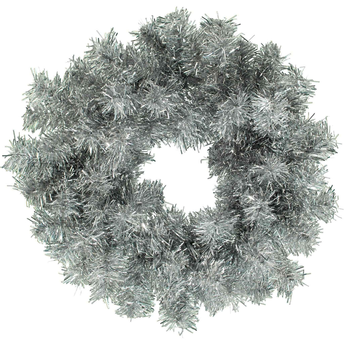 Silver Tinsel Christmas Wreaths - Lee Display