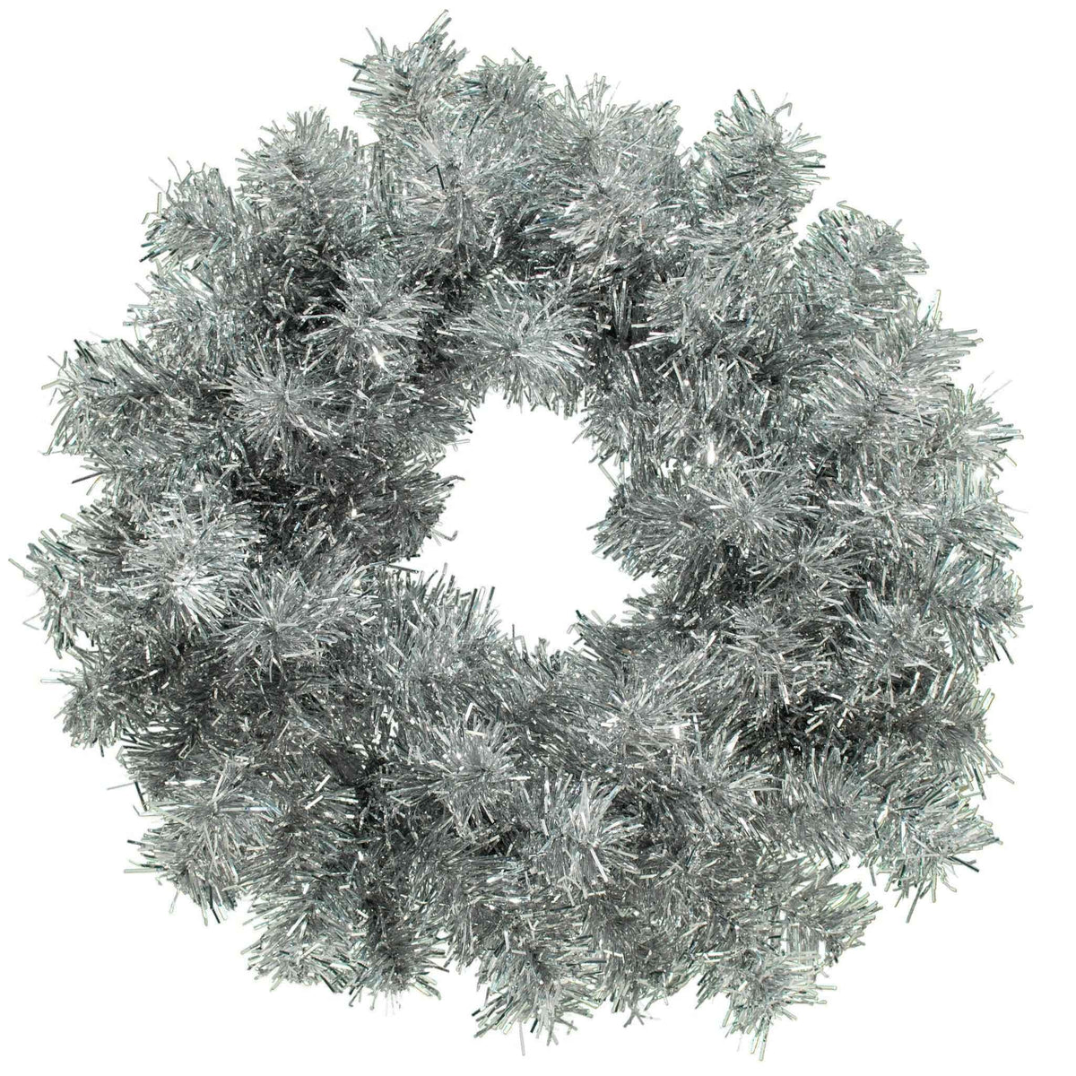 Silver Tinsel Christmas Wreaths - Lee Display