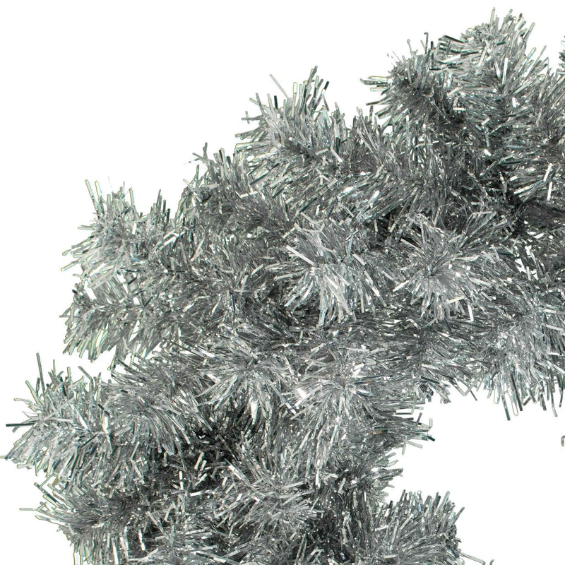 Silver Tinsel Christmas Wreaths - Lee Display