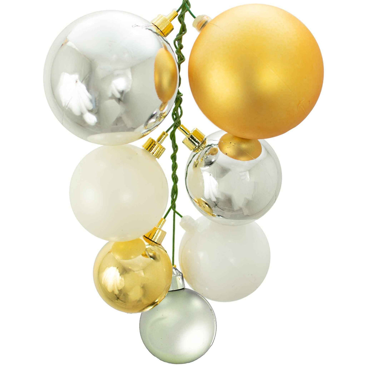 The Shiny Gold, Silver and White Ball Cluster - Lee Display