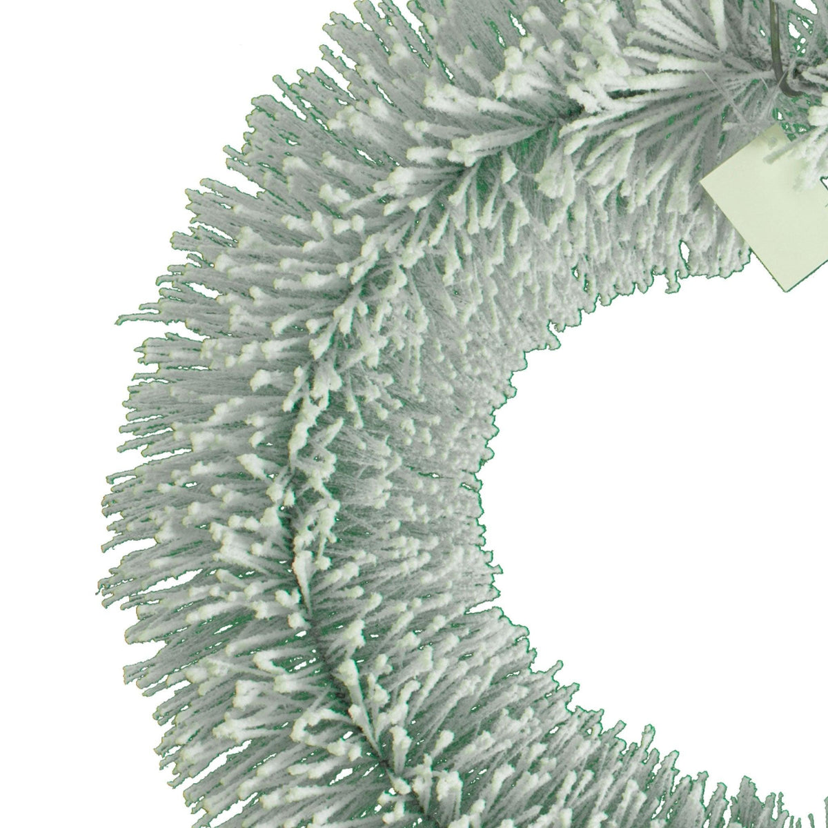Flocked Wreaths look vintage with PVC Pine Needle Brush.  On sale now at leedisplay.com