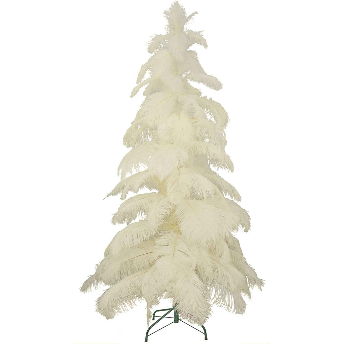 White Ostrich Feather Christmas Tree - Lee Display