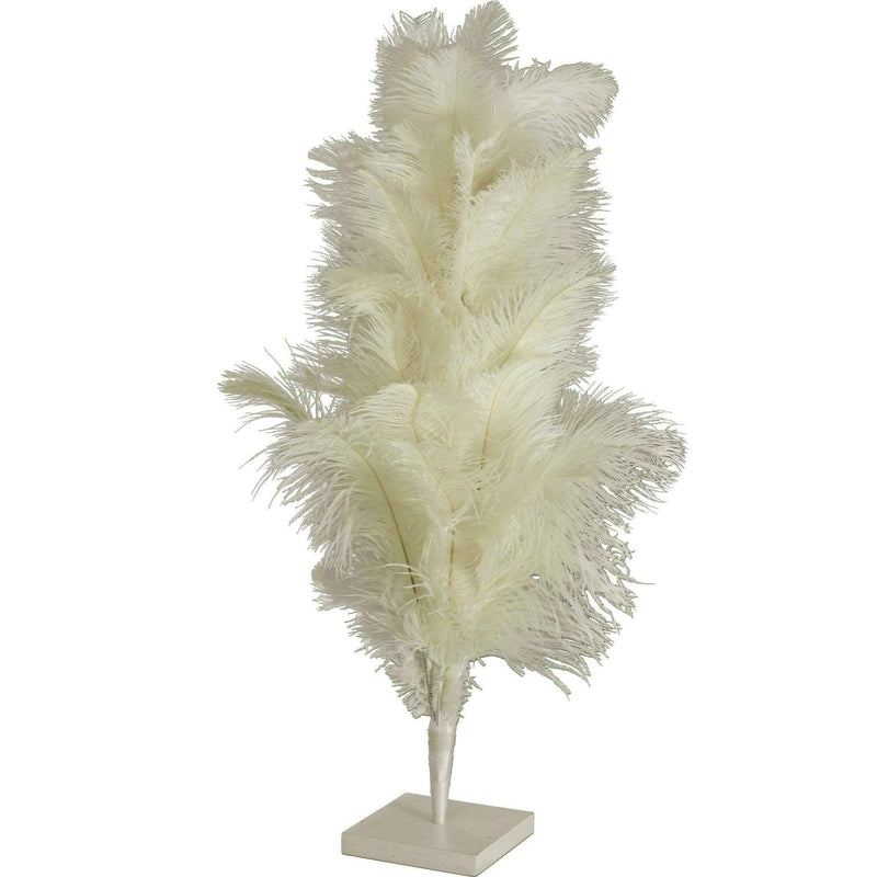 White Ostrich Feather Christmas Tree - Lee Display
