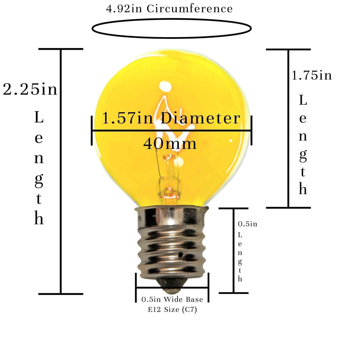 Yellow G40 Light Bulbs - Lee Display