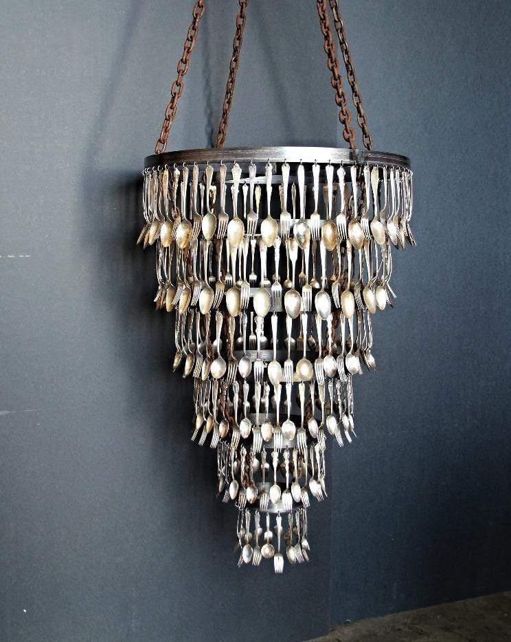 Antique Spoon & Fork Chandelier - Lee Display