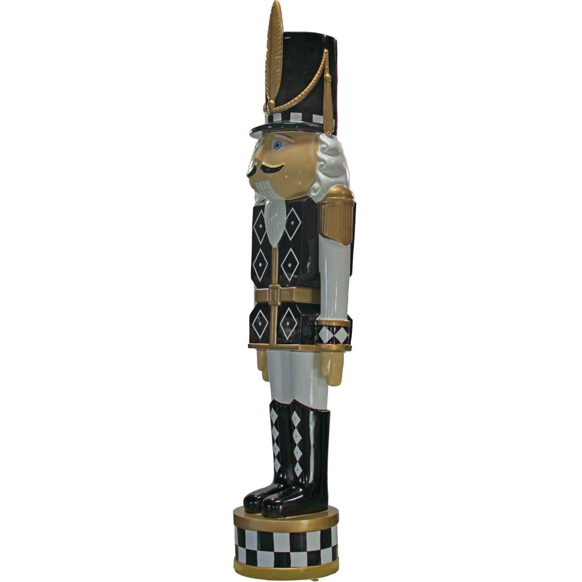 12FT Black & White Checkered Nutcrackers - Lee Display