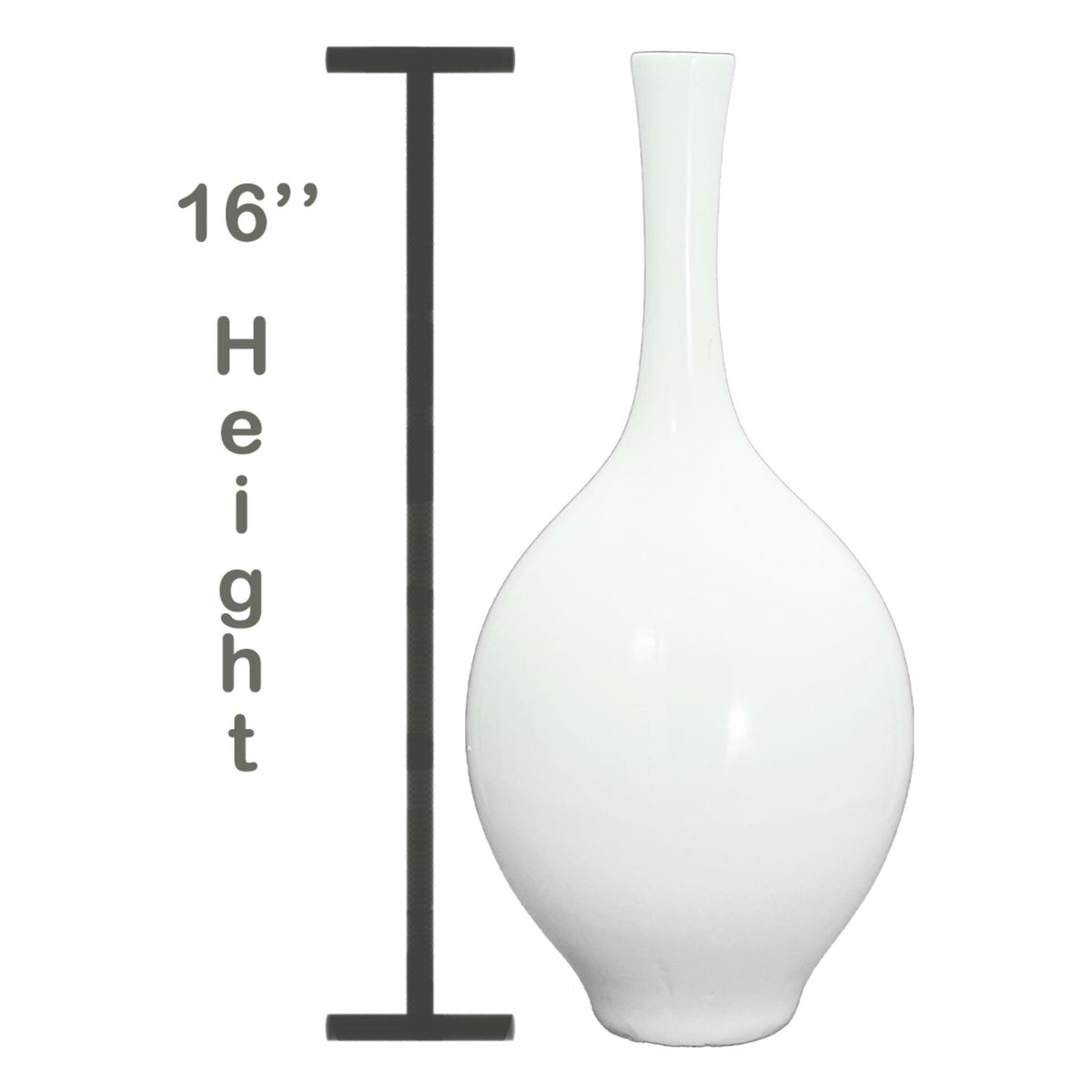 Lee Display's brand new 16in Modern Ceramic Vase comes in a high gloss white finish on sale at leedisplay.com