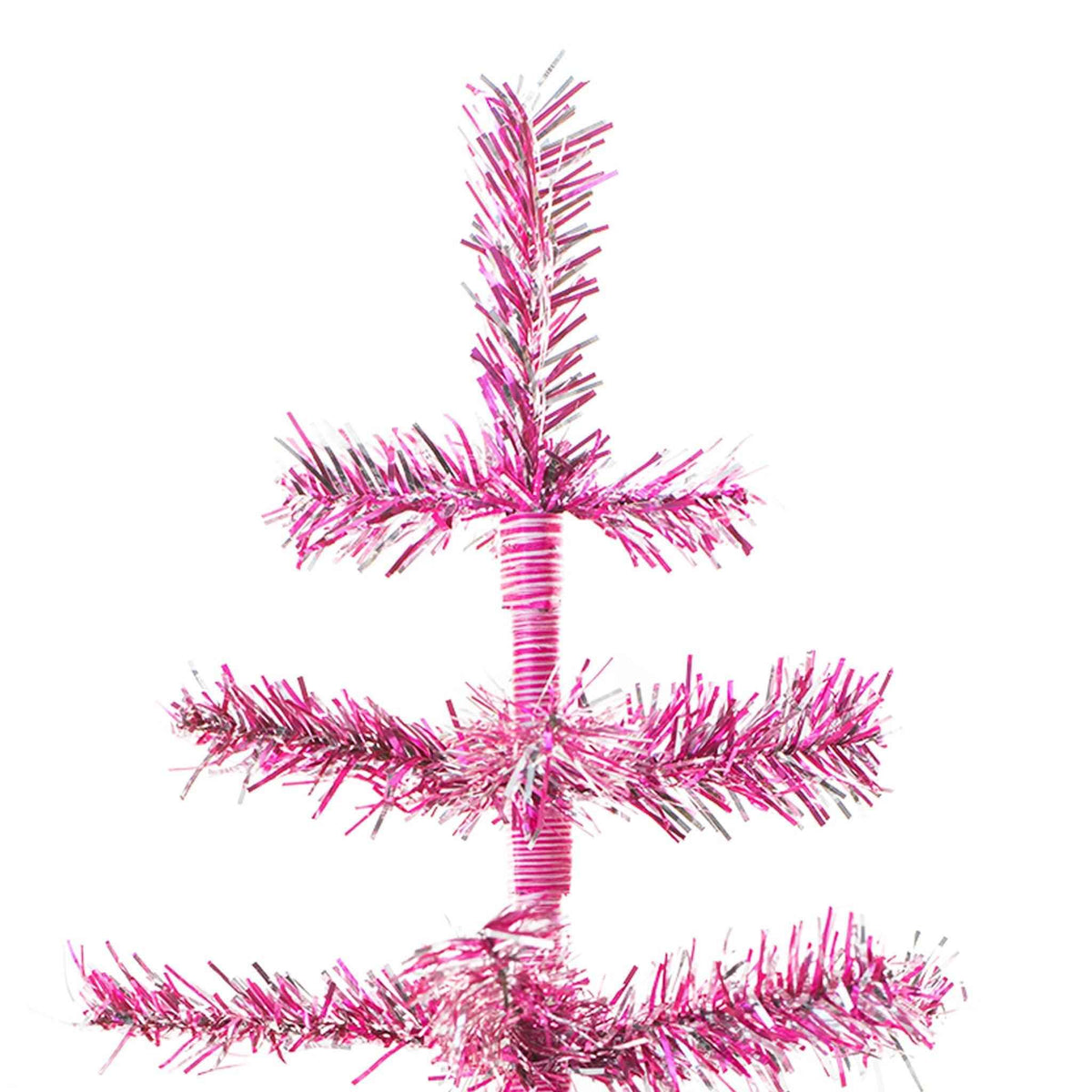 18in Vintage Pink & Silver Tinsel Christmas Tree - Lee Display