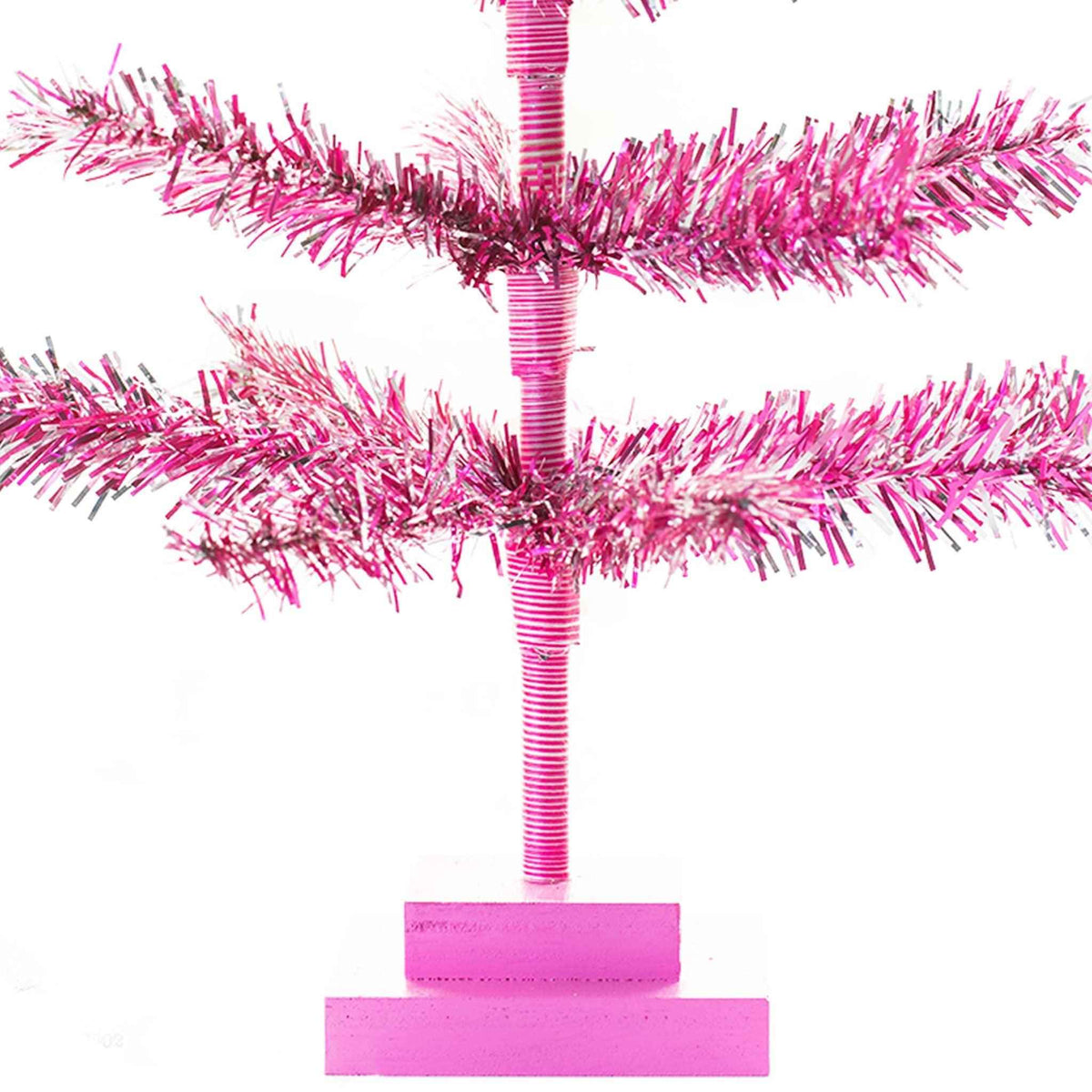18in Vintage Pink & Silver Tinsel Christmas Tree - Lee Display