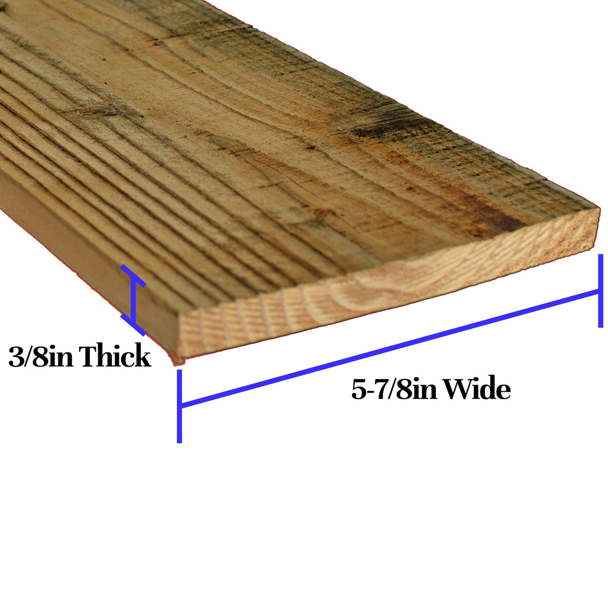 Wall Panels are made with 5-7/8in wide slats by 3/8in thickness.