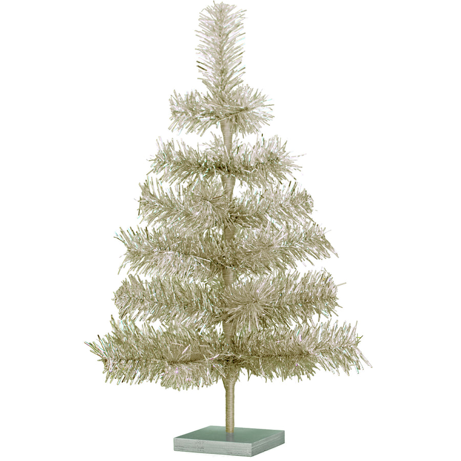 Antique Silver Tinsel Christmas Tree
