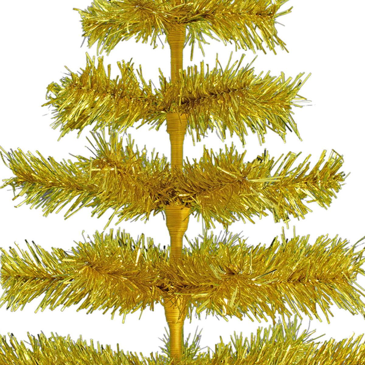 Gold Tinsel Christmas Tree