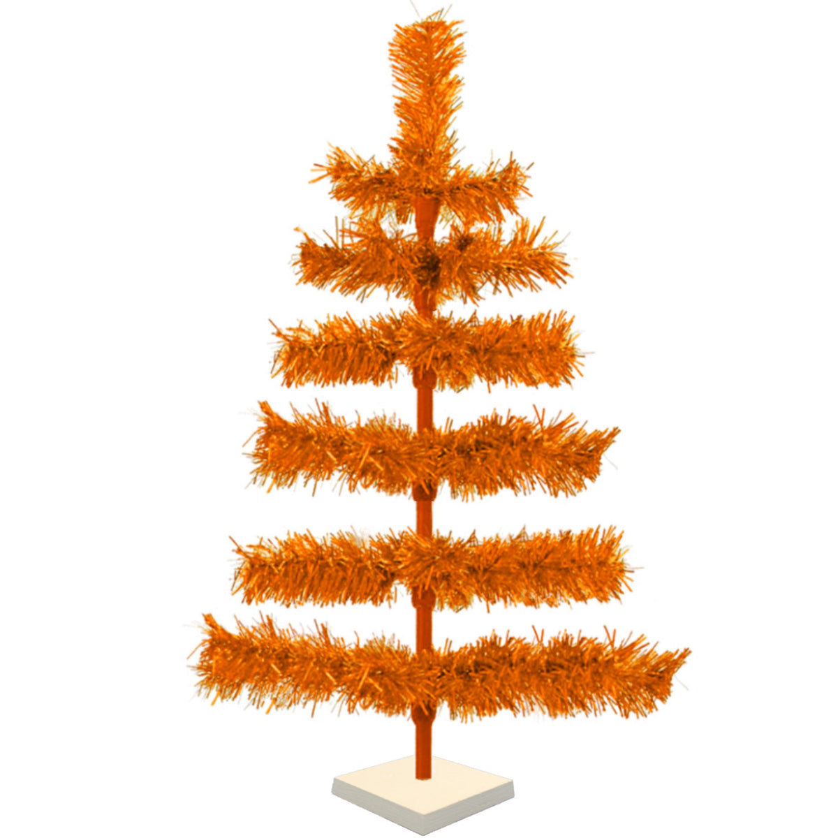 Orange Tinsel Christmas Tree