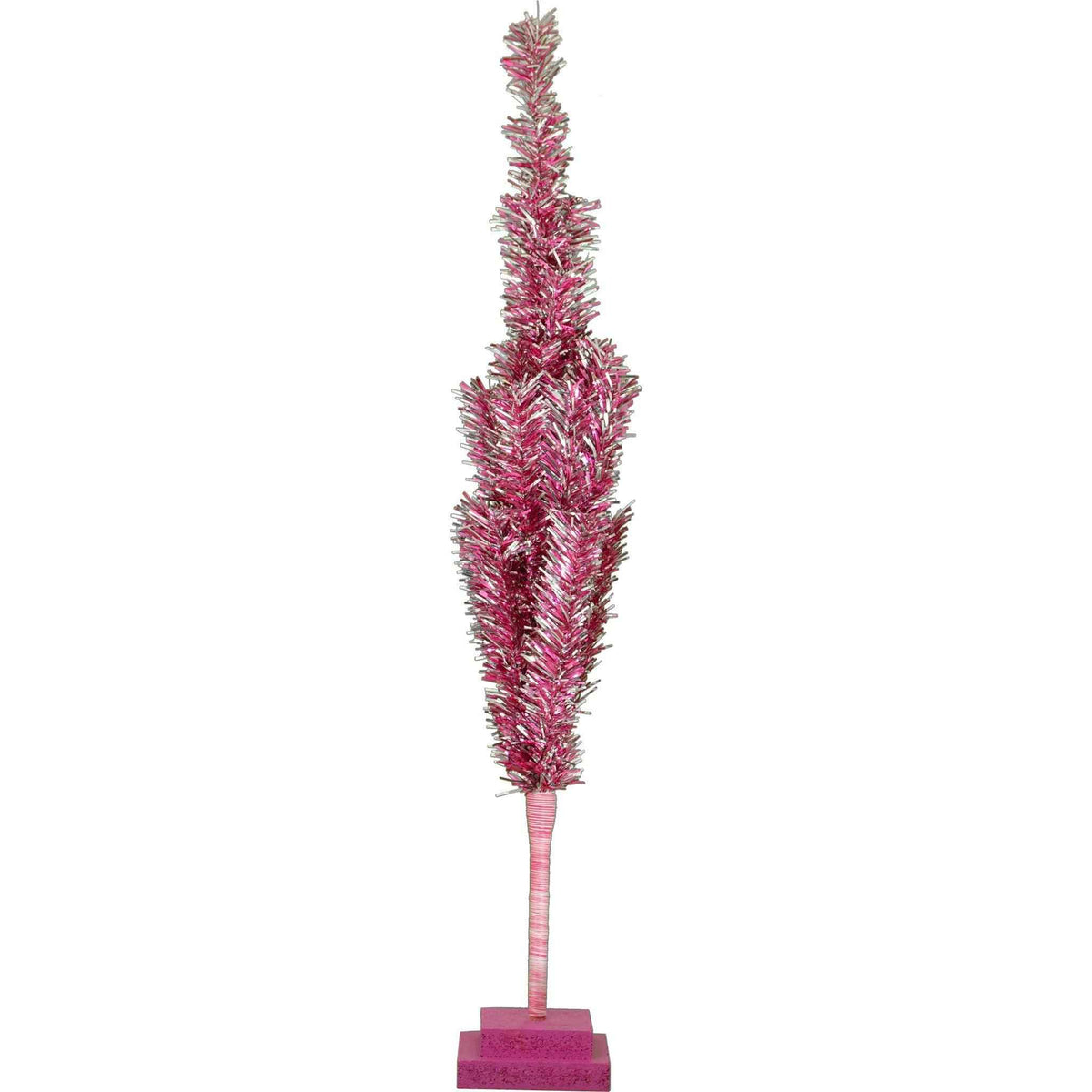 28in Vintage Pink & Silver Tinsel Christmas Tree - Lee Display