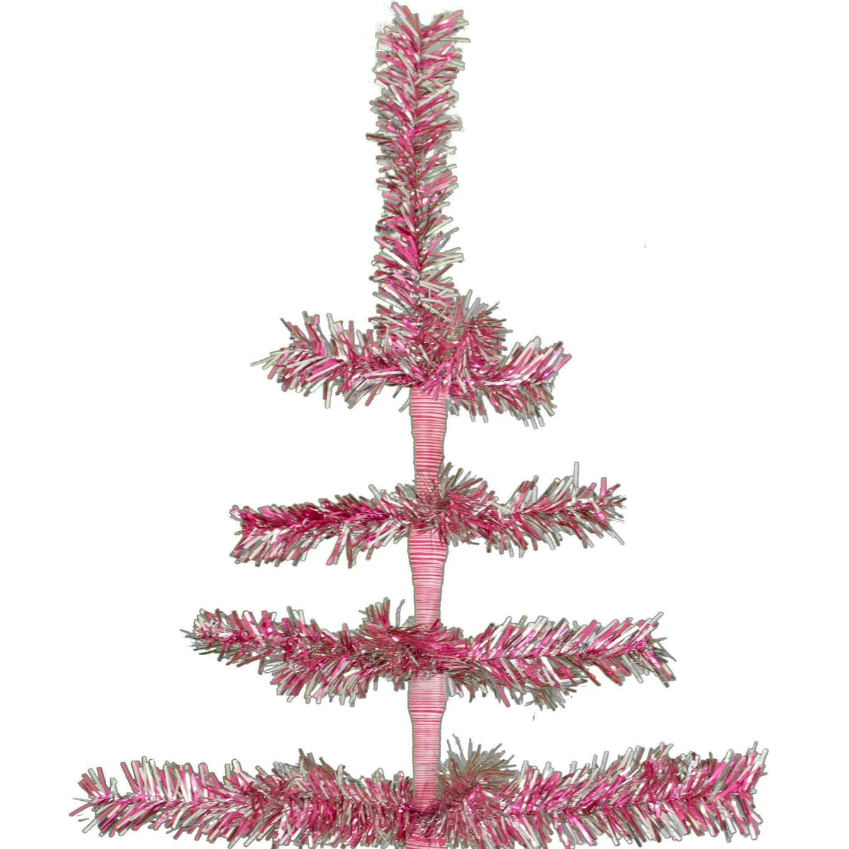 28in Vintage Pink & Silver Tinsel Christmas Tree - Lee Display