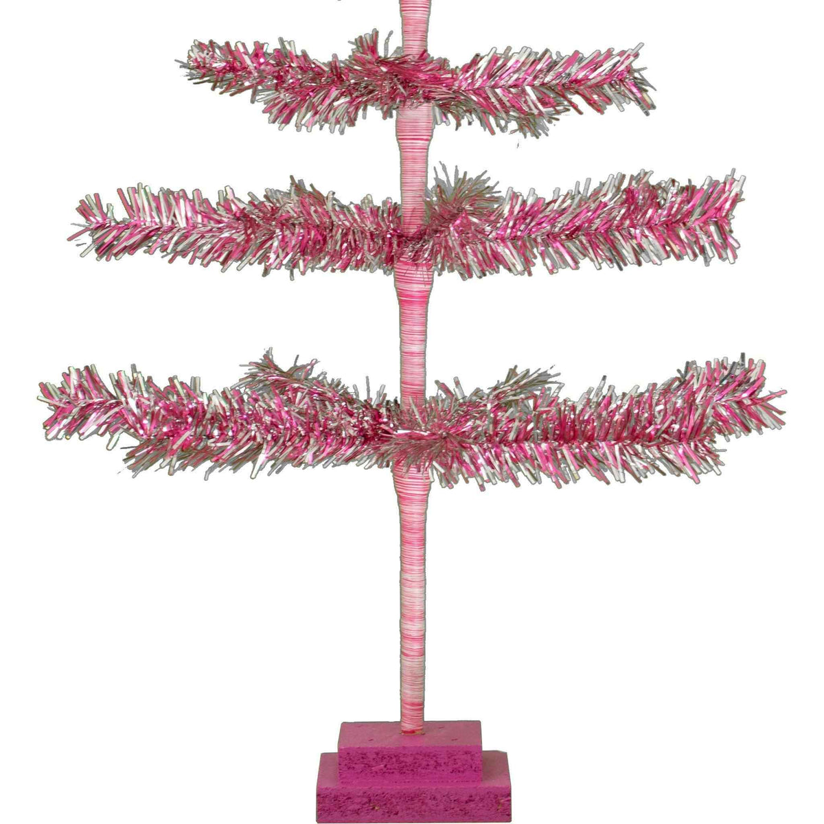 28in Vintage Pink & Silver Tinsel Christmas Tree - Lee Display
