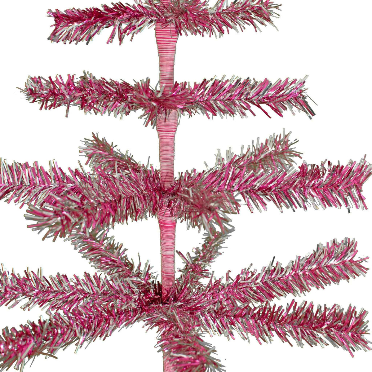 28in Vintage Pink & Silver Tinsel Christmas Tree - Lee Display