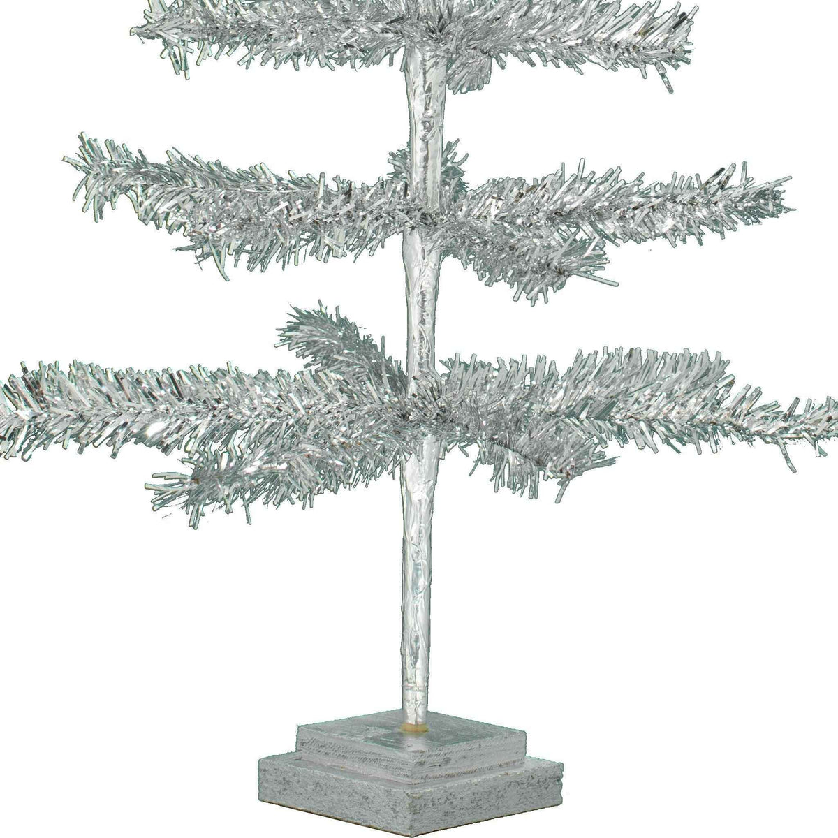 28in Vintage Silver Tinsel Christmas Tree - Lee Display