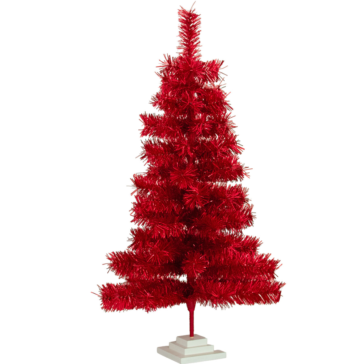 Royal Red Tinsel Christmas Tree