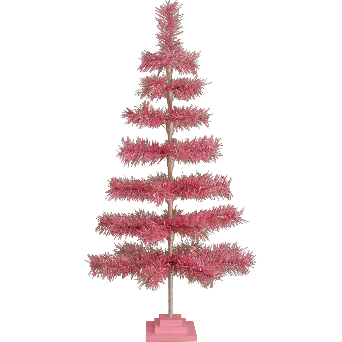 36in Tall Pink and Silver Firework Tinsel Christmas Tree sold from Lee Display