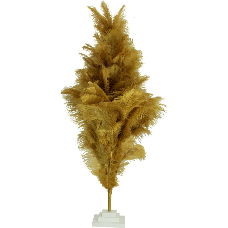 Brown Ostrich Feather Trees are made for Easy Storage - Strong bendable wire can be wrapped into any type of storage box