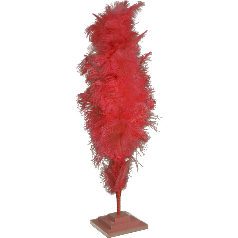 3ft red ostrich feather trees are made for Easy Storage - Strong bendable wire can be wrapped into any type of storage box