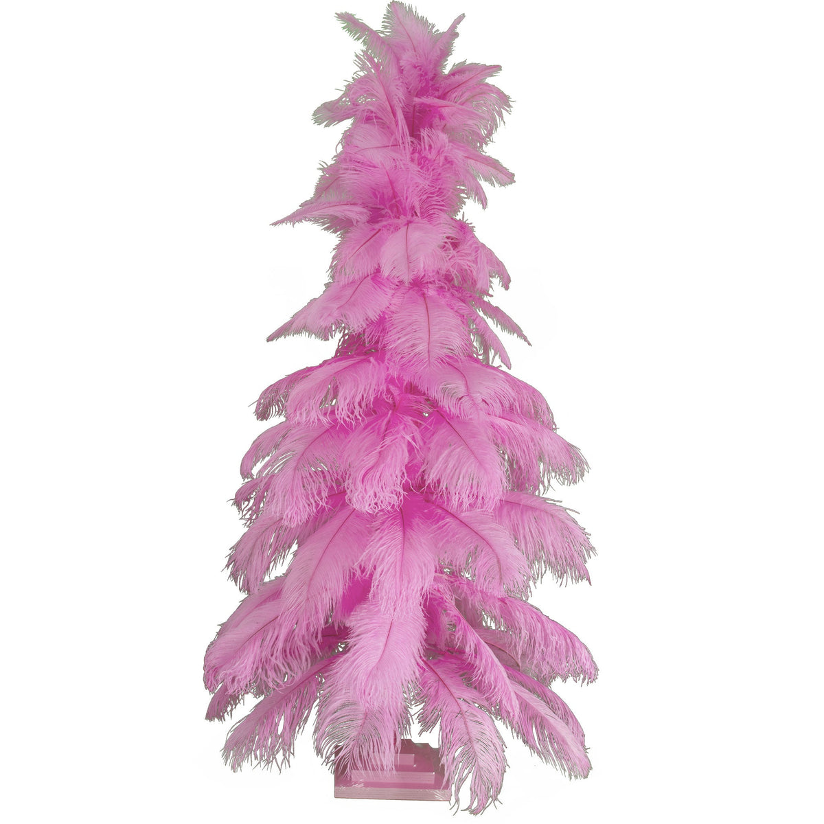 Introducing Lee Display's brand new 4FT Tall Pink Ostrich Feather Christmas Trees! Made with real ostrich feathers