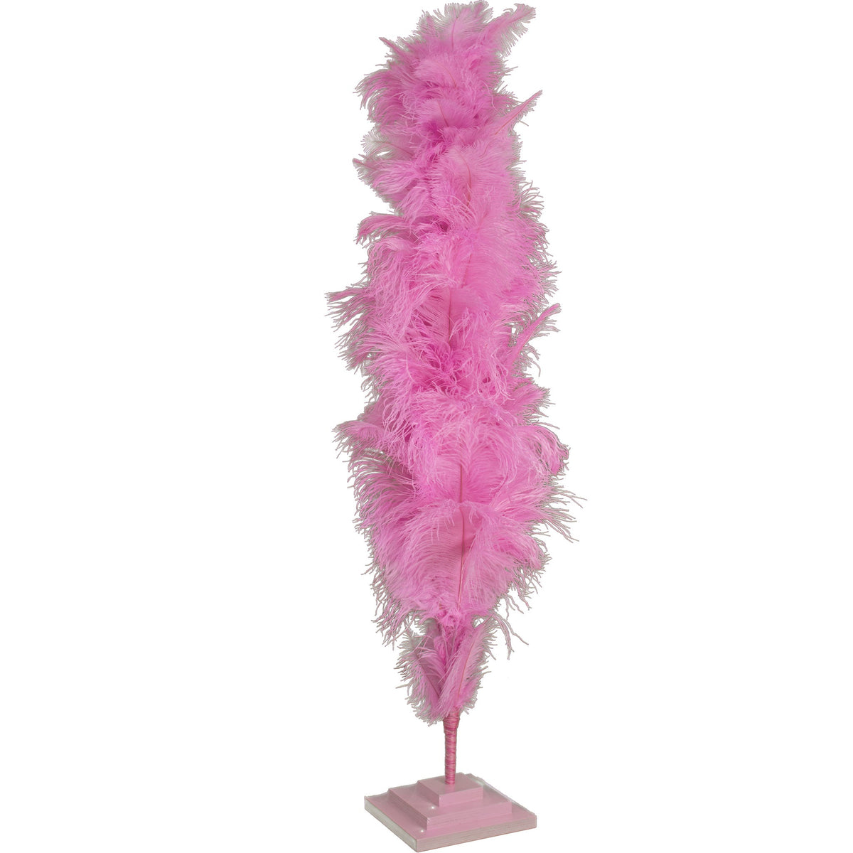 4ft tall pink ostrich feather trees are made for Easy Storage - Strong bendable wire can be wrapped into any type of storage box