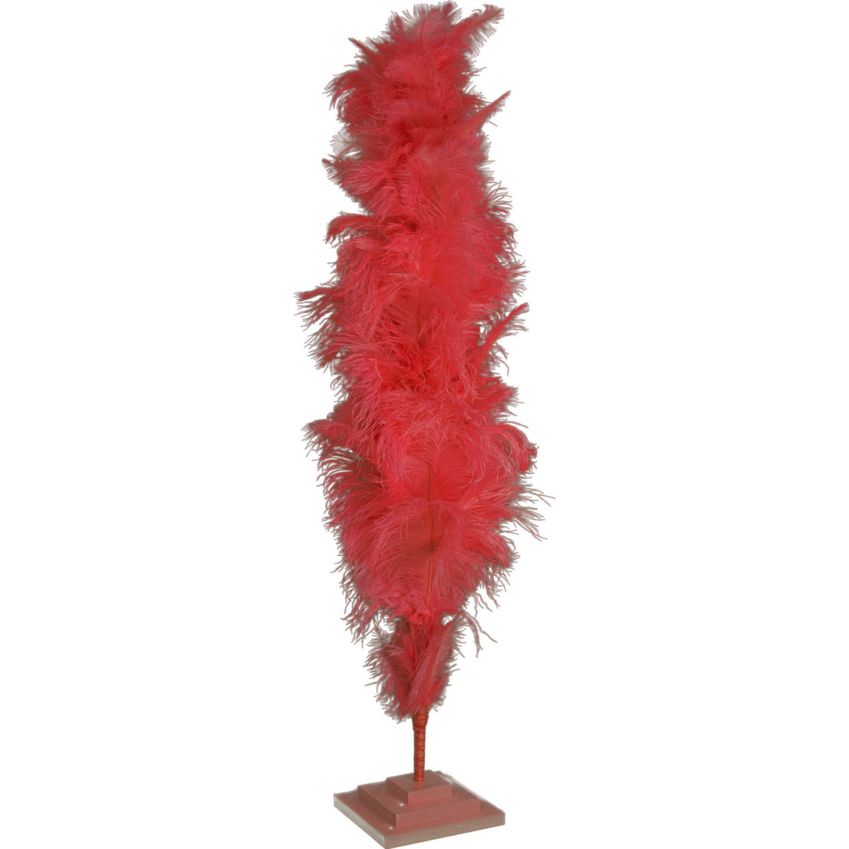 4ft red ostrich feather trees are made for Easy Storage - Strong bendable wire can be wrapped into any type of storage box