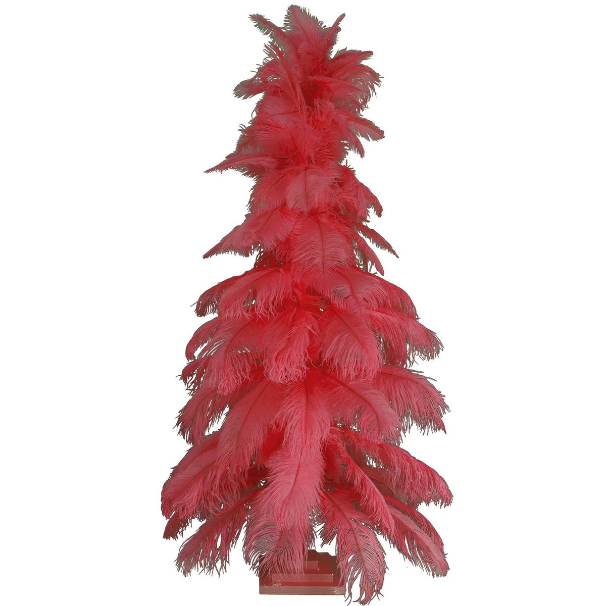 Introducing Lee Display's brand new 4ft tall Red Ostrich Feather Christmas Trees! Made with real ostrich feathers