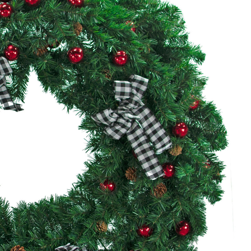 Lee Display's brand new and custom-designed 4FT Un-Lit Premier Pine Fir Christmas Wreaths available for purchase, rent, and installation services at leedisplay.com