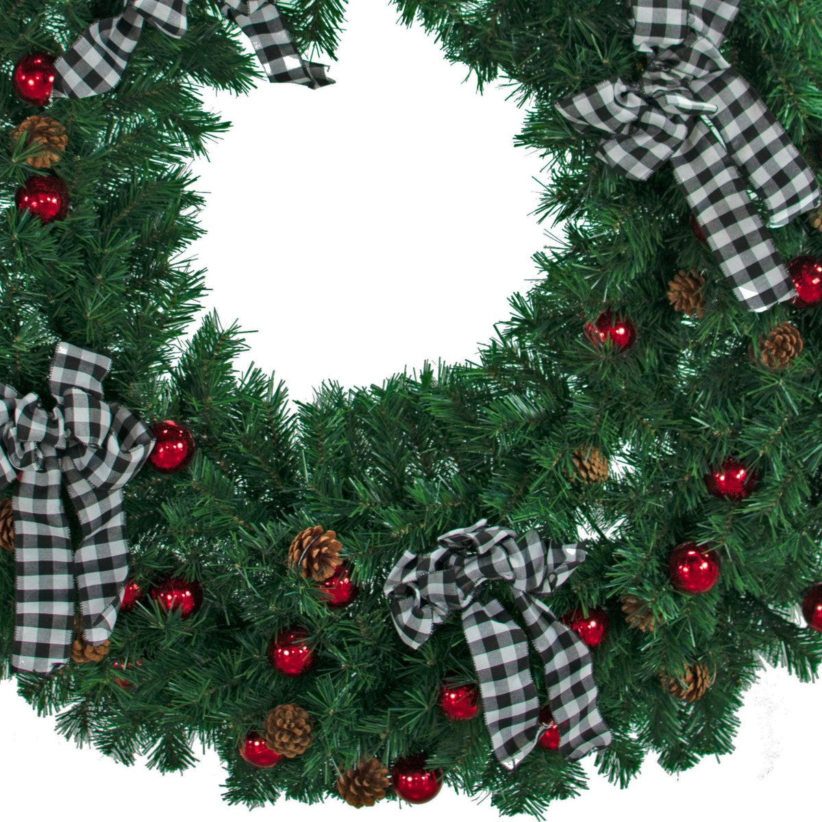 Lee Display's brand new and custom-designed 4FT Un-Lit Premier Pine Fir Christmas Wreaths available for purchase, rent, and installation services at leedisplay.com