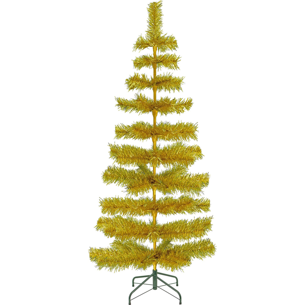 Gold Tinsel Christmas Tree