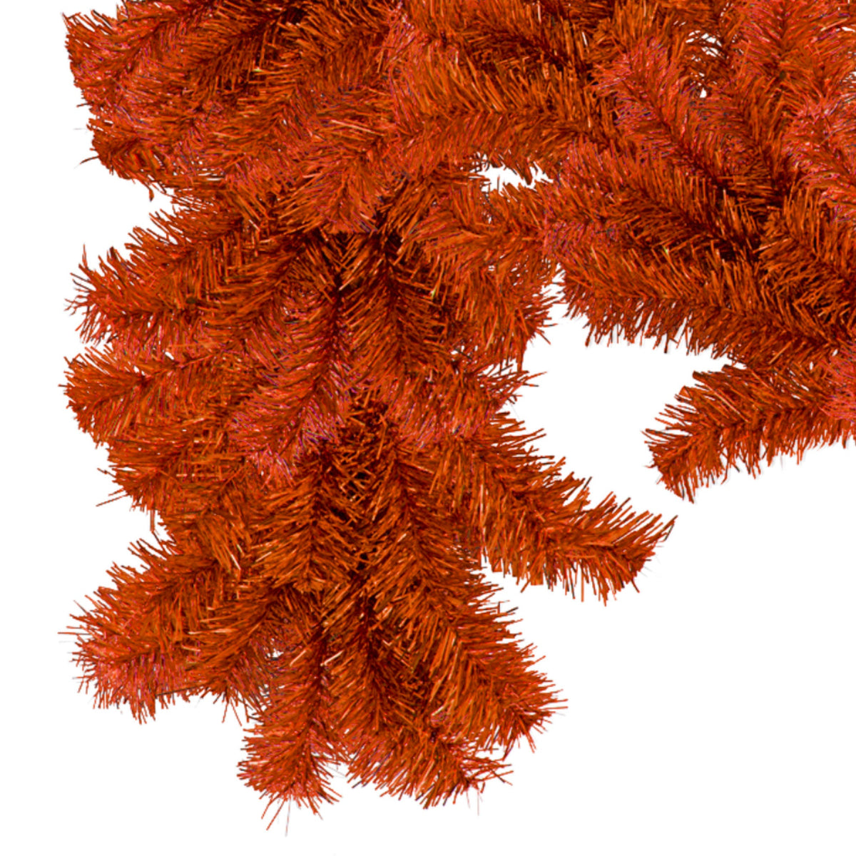 Metallic Shiny Orange Brush Garlands come in 6ft lengths from Lee Display