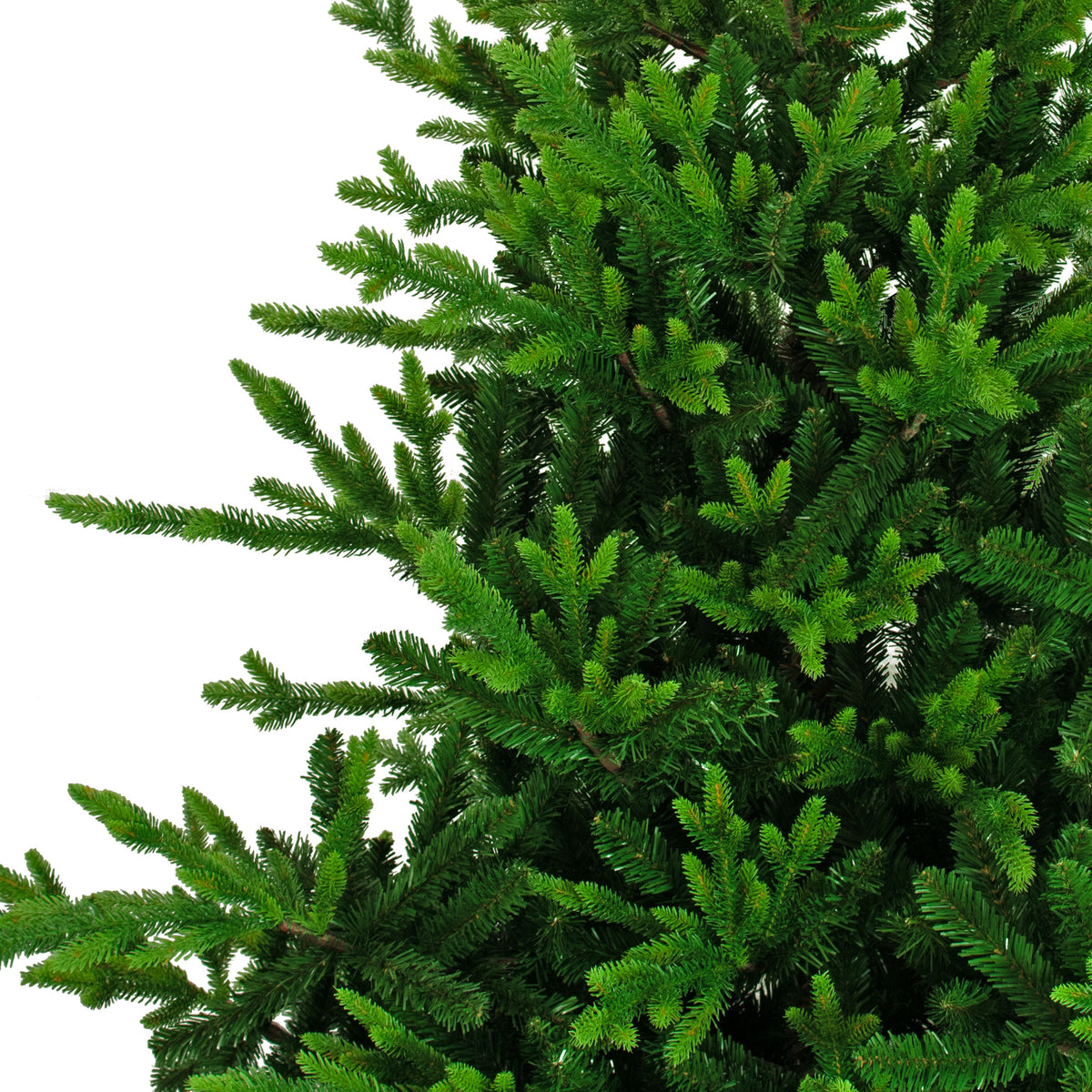 The middle branches of the 7FT Tall Noble Christmas Tree with artificial spruce and pine fur branches.