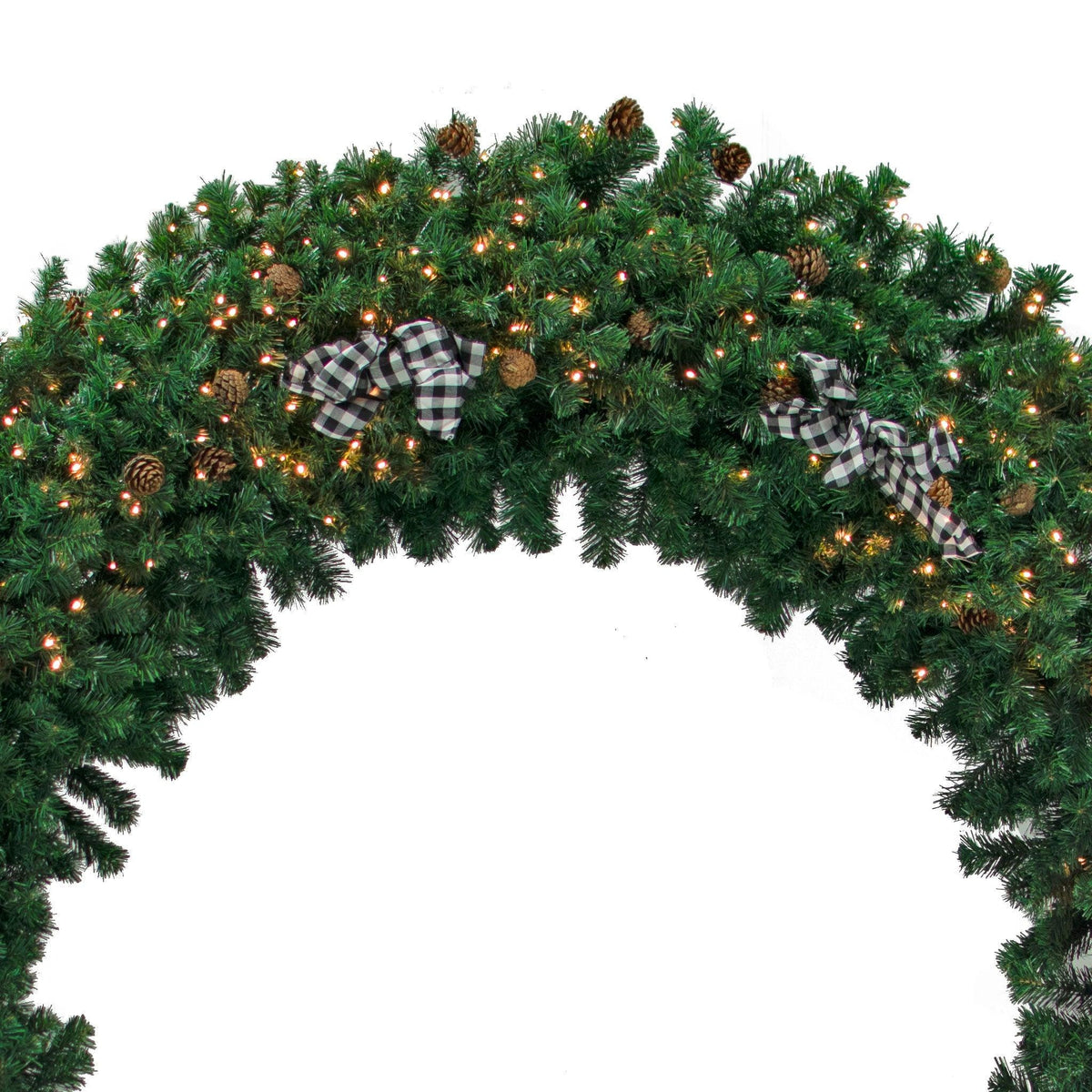 Lee Display's brand new and custom-designed 8FT Pre-Lit Premier Pine Fir Christmas Wreaths available for purchase, rent, and installation services.  Shop now at leedisplay.com