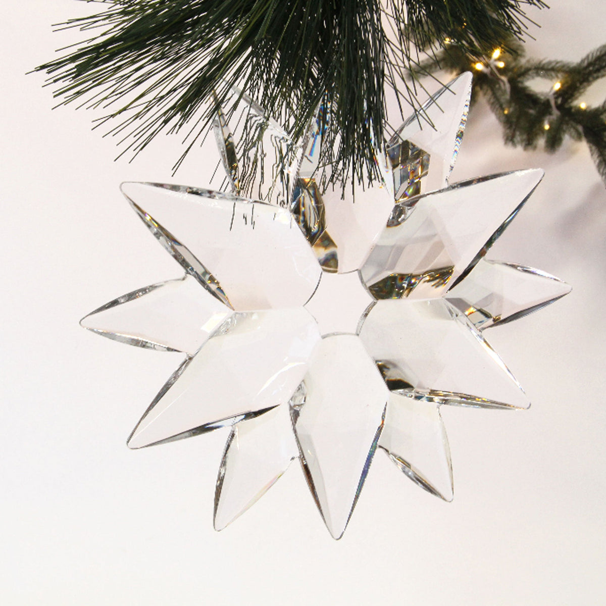  Large Snowflake Decorations - Set Of 5 Clear Acrylic Large  Snowflake OrnamWith Frosted Tips - Measure 12 In Diameter : Home & Kitchen