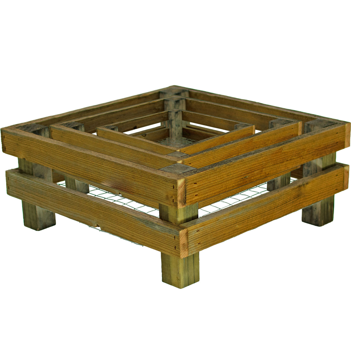 Elevated Redwood Planter Box Set with RootFlow™ Drainage (3 Sizes)
