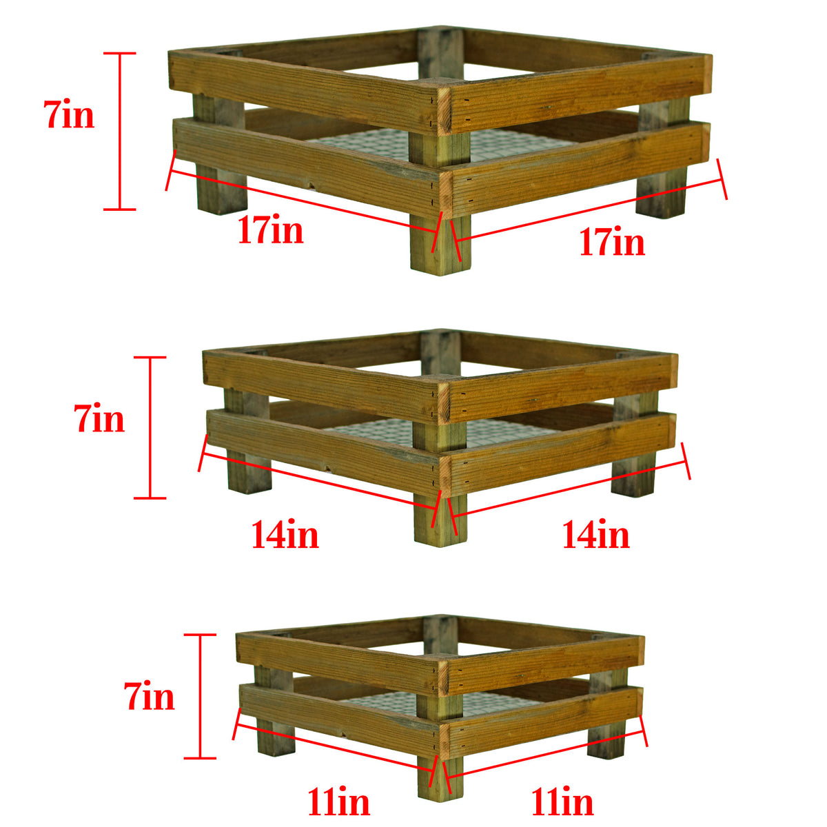 Elevated Redwood Planter Box Set with RootFlow™ Drainage (3 Sizes)