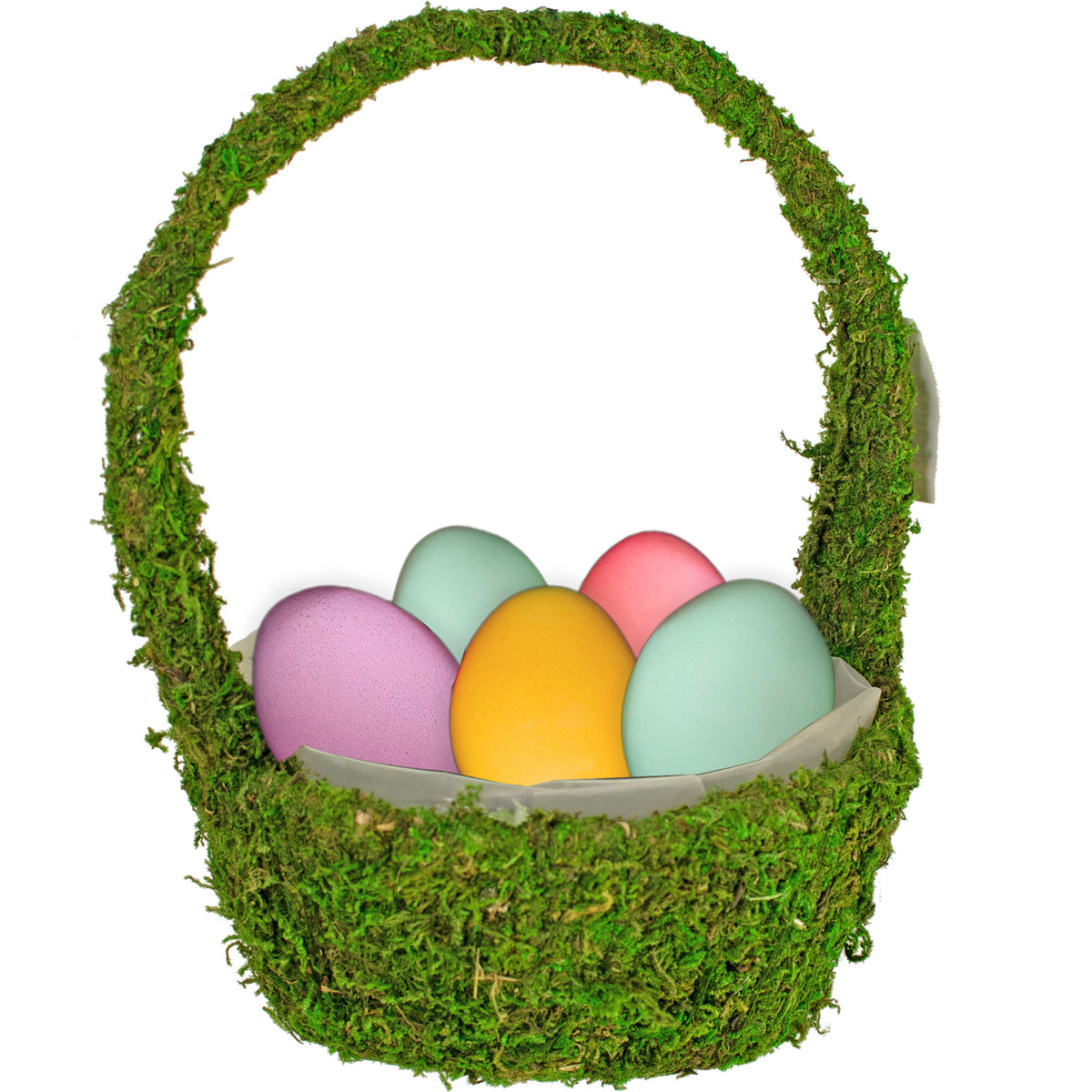 Preserved Moss Easter Basket – 6-Inch Round with Handle